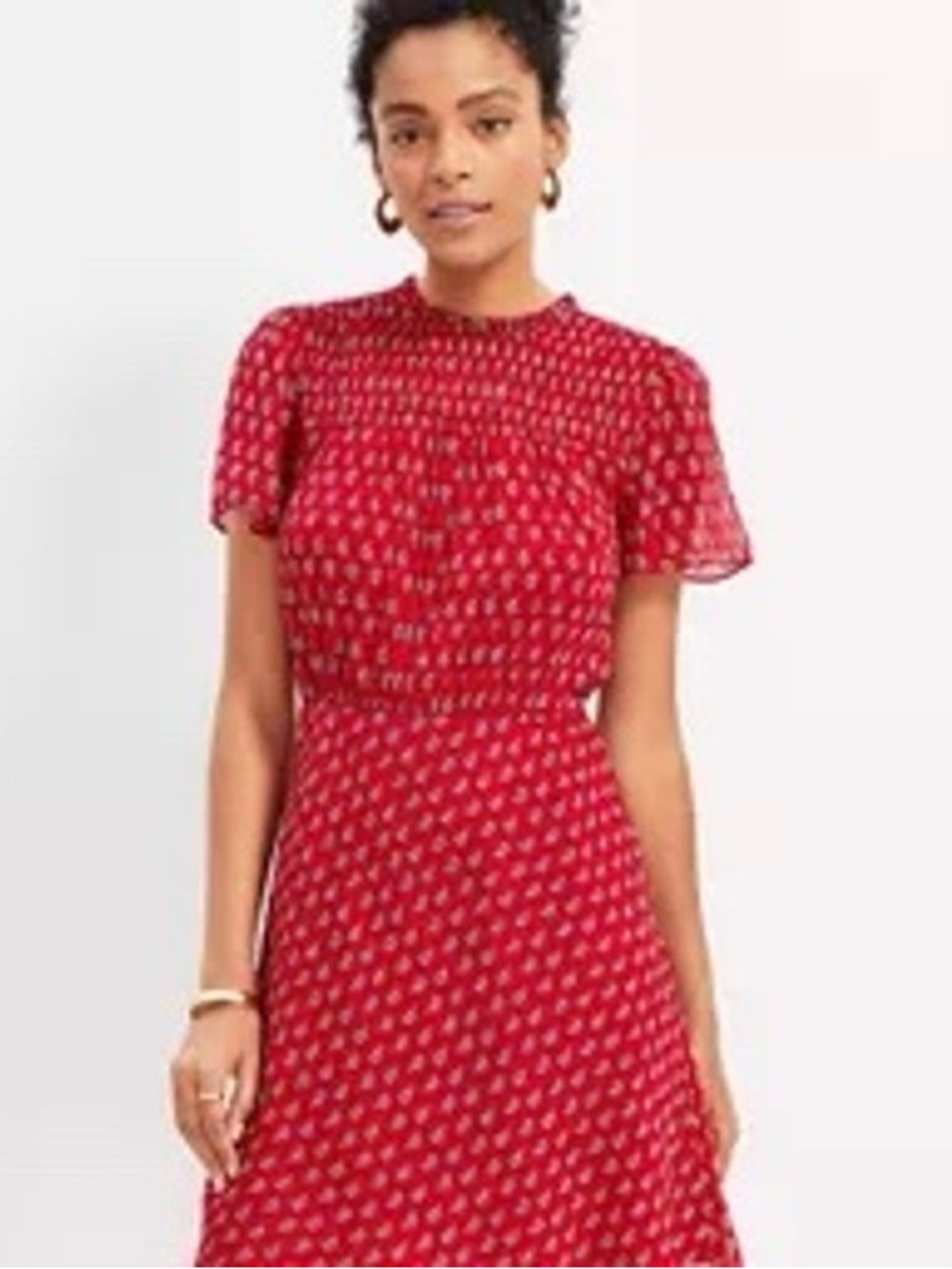 LOFT Red Paisley Print Dress size 12